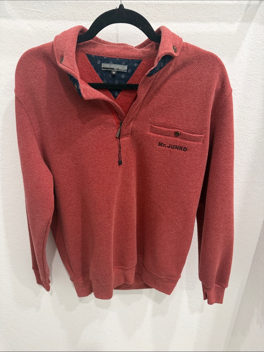 Mr. Junko Men’s Quarter-Zip Pullover – Size Medium